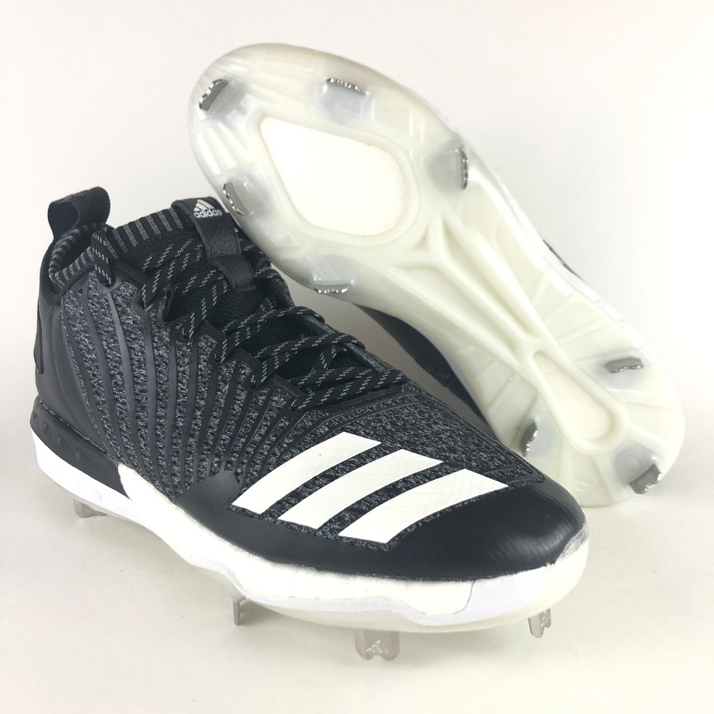 Adidas Icon 3 Gray Black White Baseball Cleats